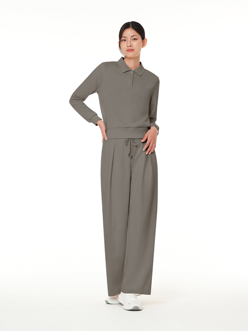 [SET] Mildmooth セットアップ  (ポロスウェット+ワイドパンツ)+シームレスショーツ贈呈 - andar JAPAN