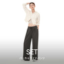 [SET] mildmoothセットアップ (クロップド ジップアップパーカ＋ワイドパンツ) - andar JAPAN