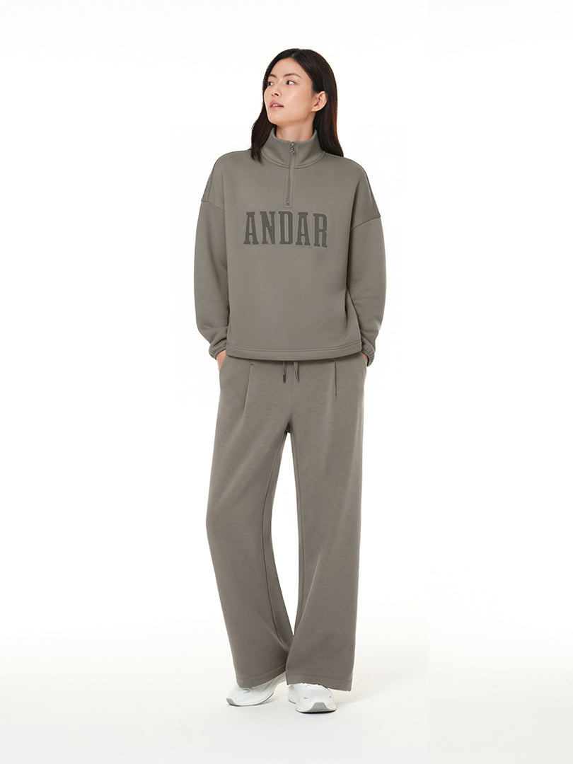 [SET] Mildmooth フリース セットアップ（カラージップアップ＋ワイドパンツ）＋シームレスショーツプレゼント