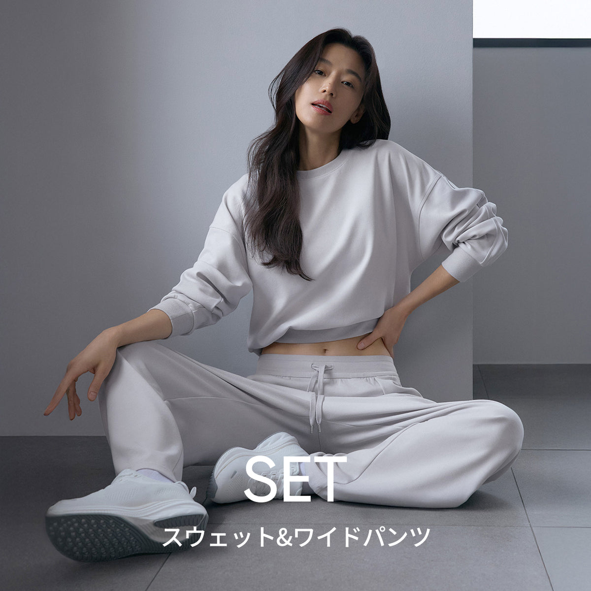 [SET] mildmooth セットアップ (プルオーバー+ワイドパンツ)