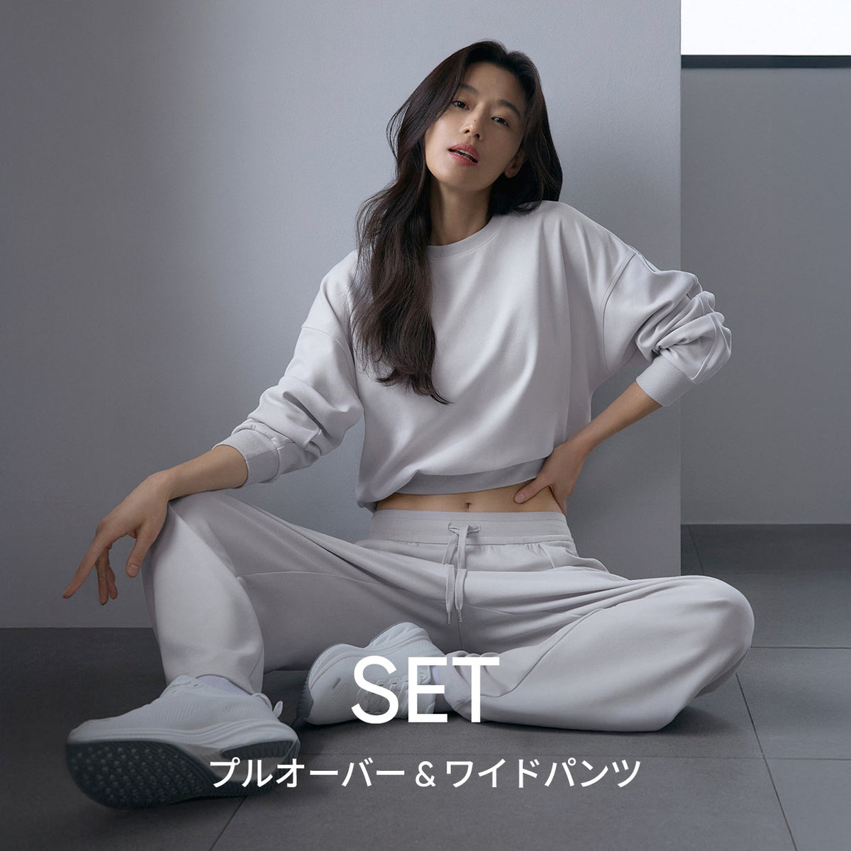 [SET] mildmooth セットアップ (プルオーバー＆ワイドパンツ)