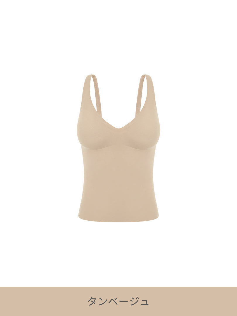 [4SET] andar オールデイフィット ピーチ起毛キャミソール (パッド一体型) - andar JAPAN
