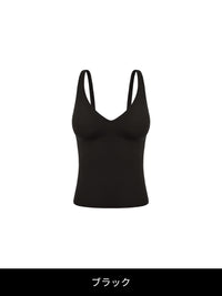 [2SET] andar オールデイフィット ピーチ起毛キャミソール (パッド一体型)