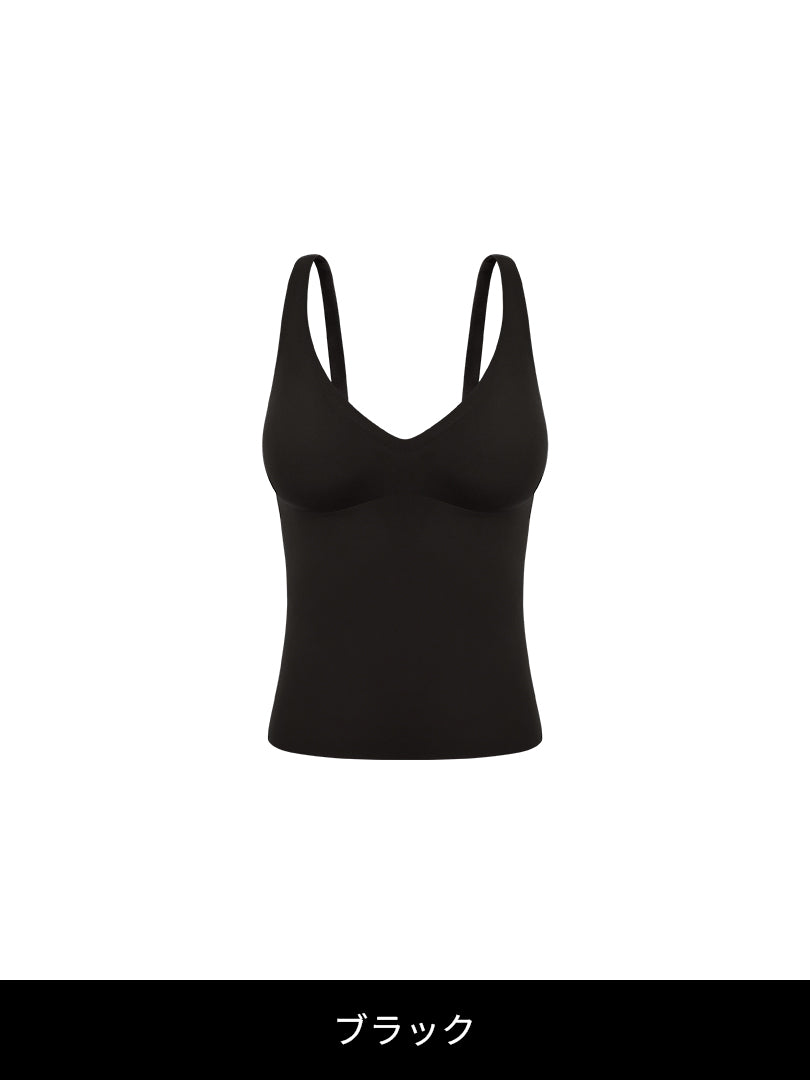 [2SET] andar オールデイフィット ピーチ起毛キャミソール (パッド一体型) &ショーツ - andar JAPAN