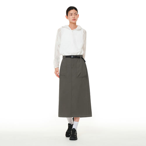 ウーブン ベルテッド ロングスカート