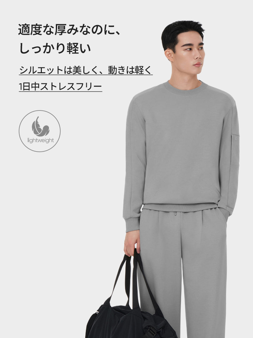 [SET] Mildmooth メンズ セットアップ (ワイドパンツ＋トレーナー) - andar JAPAN