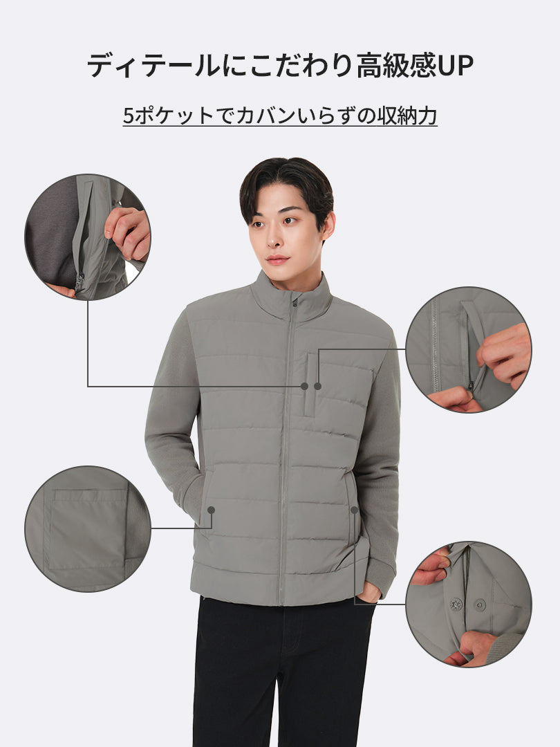 メンズ ニットハイブリッド ダックダウンジャケット - andar JAPAN
