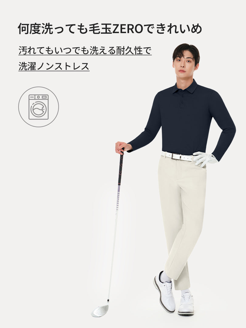 [2SET] Airsolid メンズ ライト裏起毛 スラックス (バンドver /  ゴルフver)＋クラシックソックス贈呈 - andar JAPAN