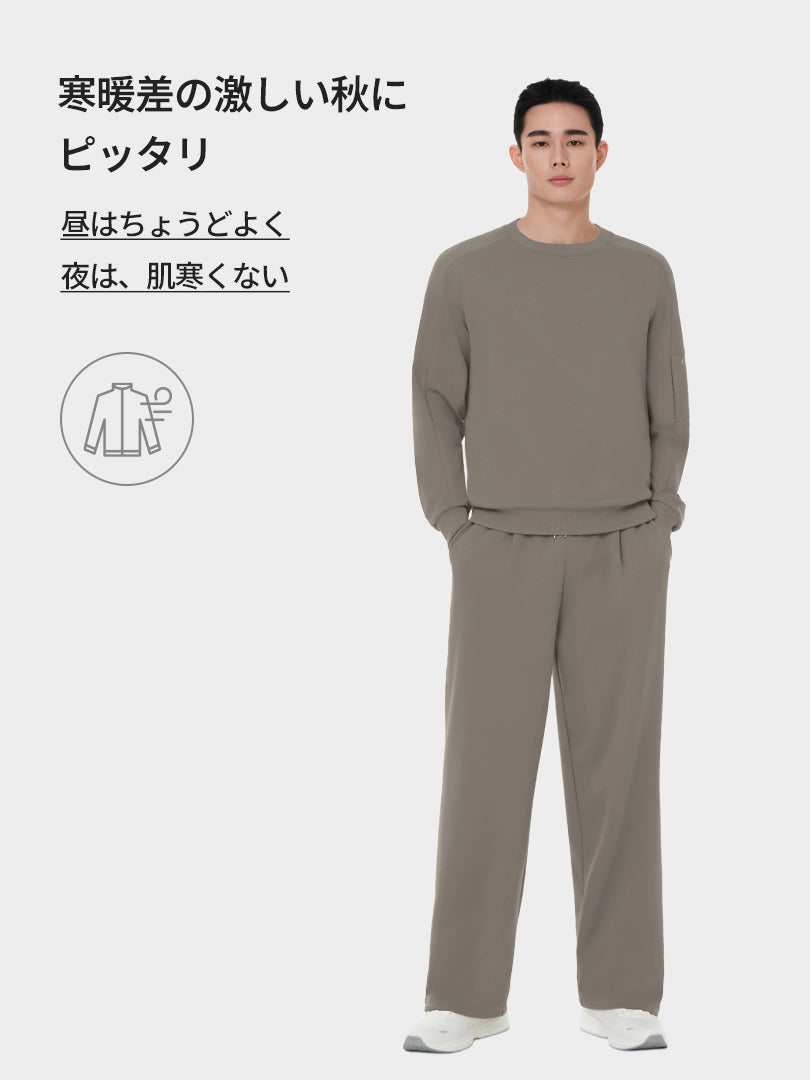 [SET] Mildmooth メンズ セットアップ (ワイドパンツ＋トレーナー)