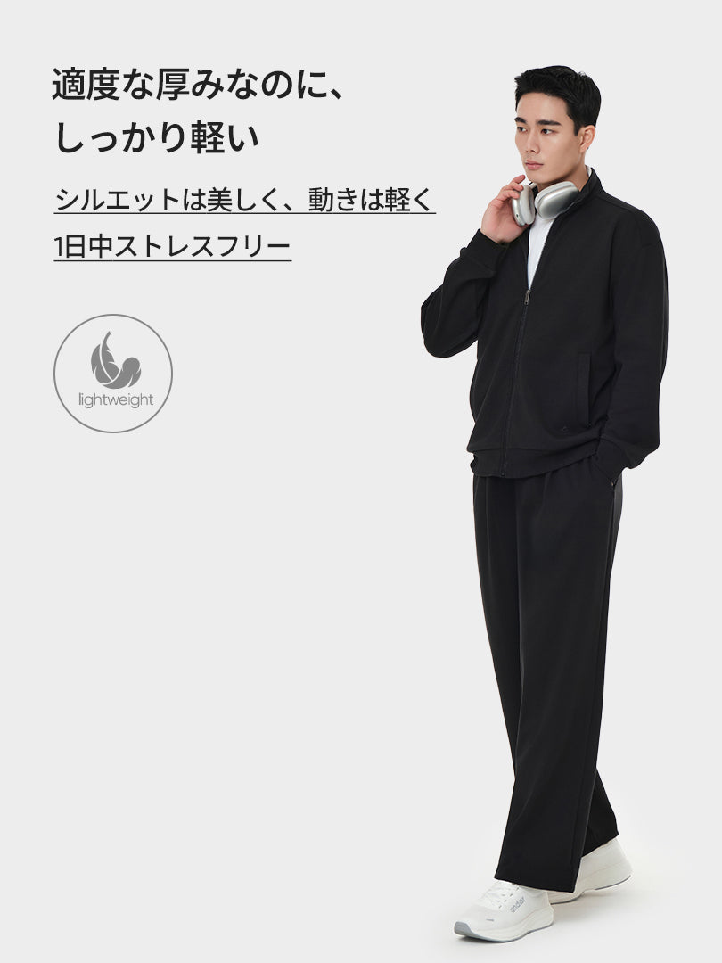 [SET] Mildmooth メンズ セットアップ (ワイドパンツ＋ジップアップ) - andar JAPAN