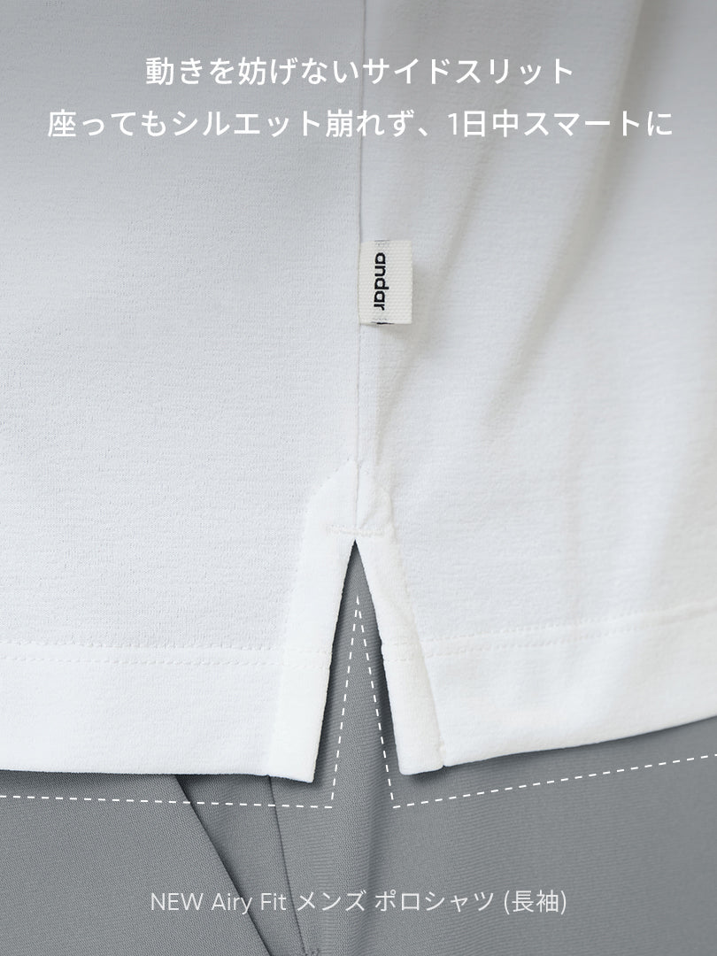 [2SET] メンズ 秋冬 ポロシャツセット (Airy Fit ポロシャツ 通常ver＋ライト起毛ver)＋クラシックソックス贈呈