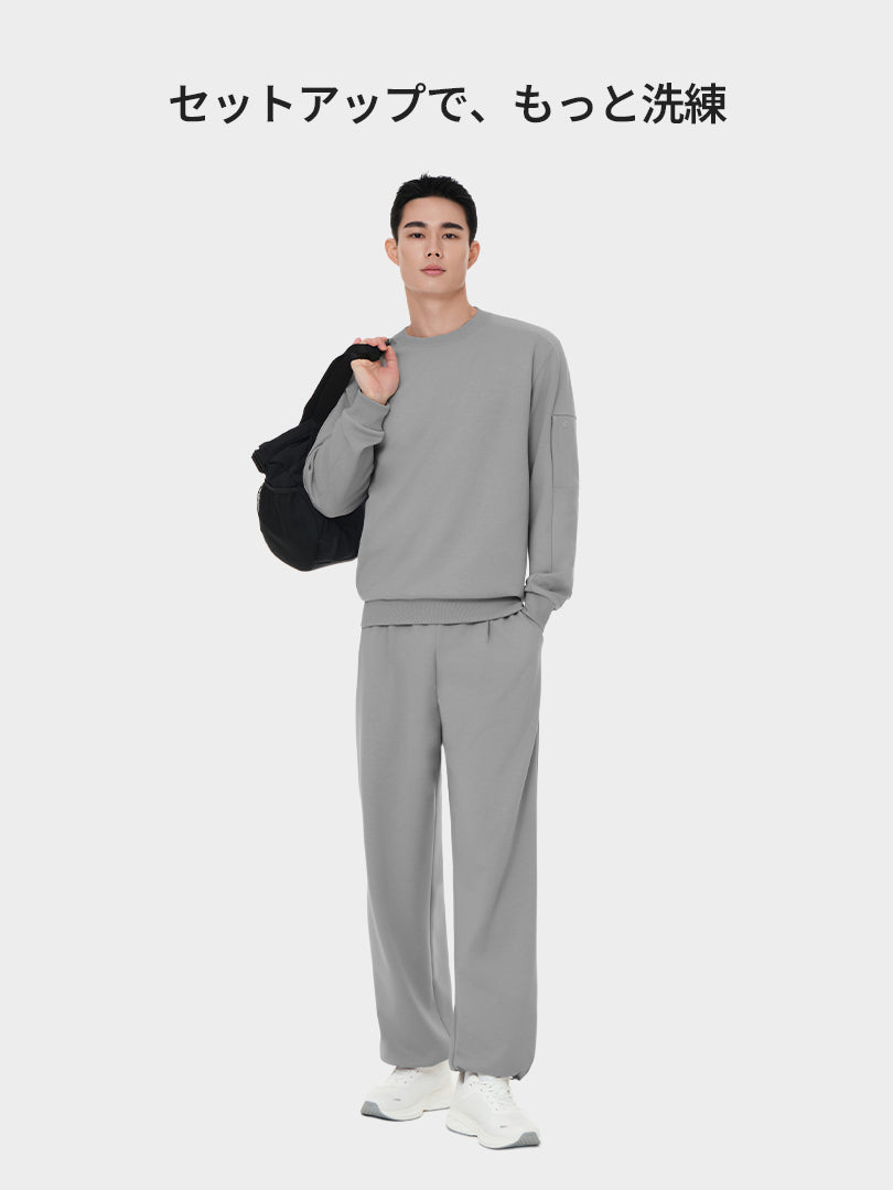 [SET] Mildmooth メンズ セットアップ (ワイドパンツ＋トレーナー)