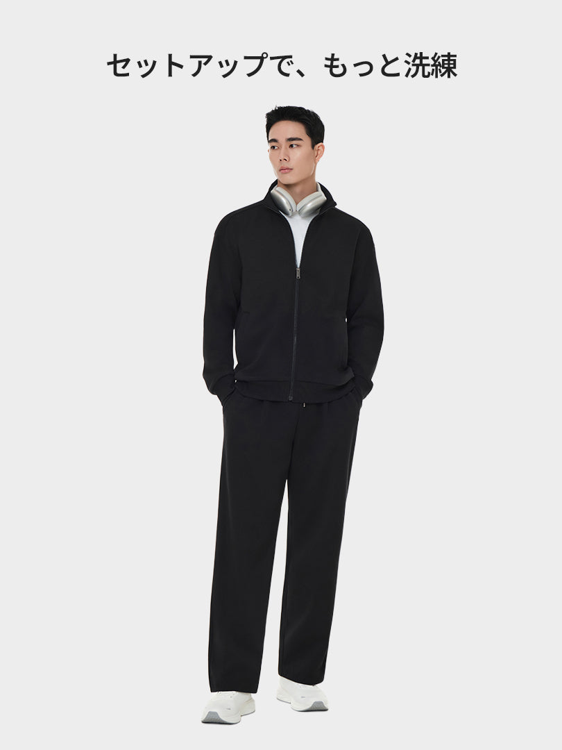 [SET] Mildmooth メンズ セットアップ (ワイドパンツ＋ジップアップ)