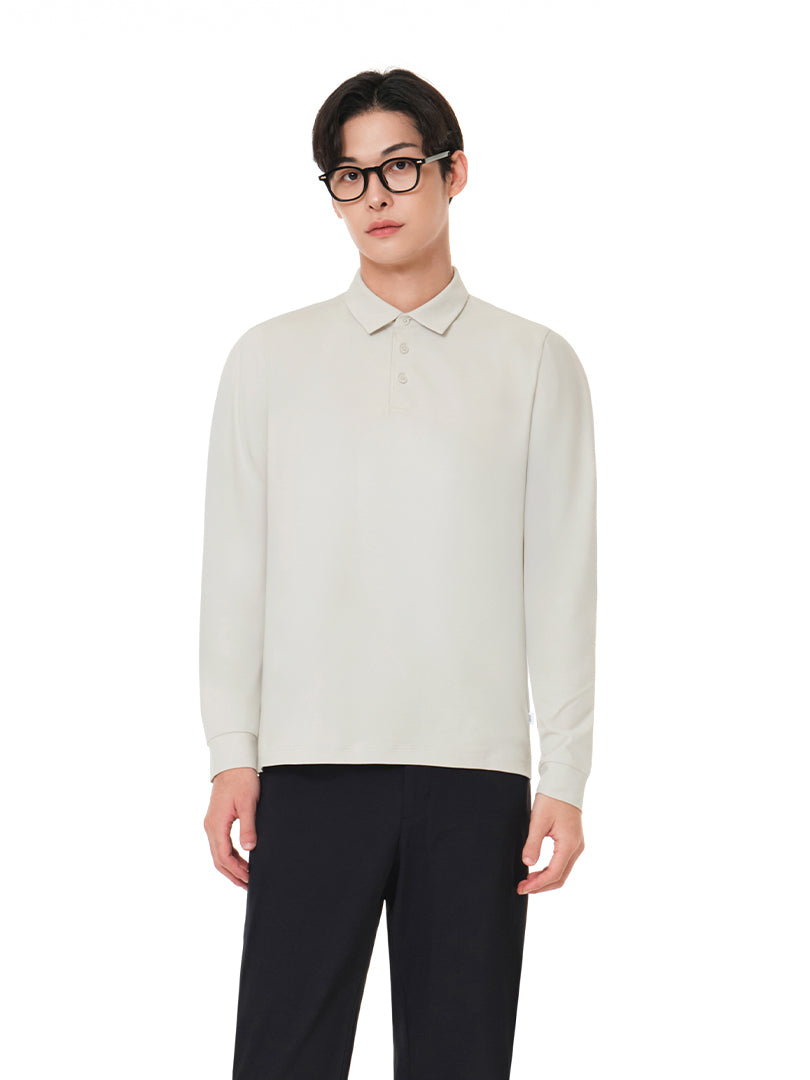 Airy Fit Feather メンズ ポロシャツ (長袖) - andar JAPAN