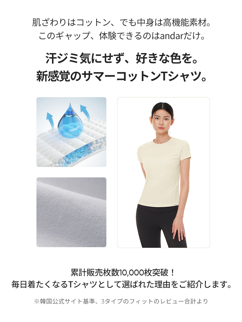 [EVENT] AerocottonスリムフィットTシャツ(半袖) - andar JAPAN
