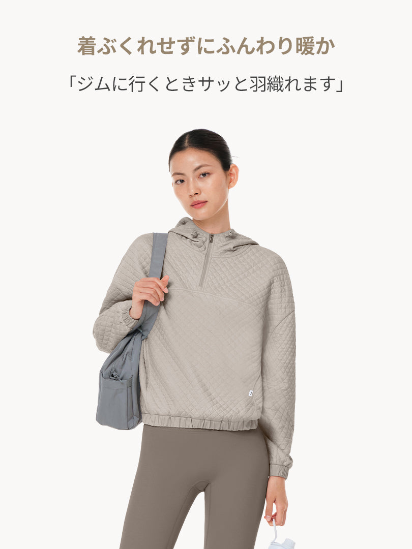 キルティング クロップド フーディプルオーバー - andar JAPAN