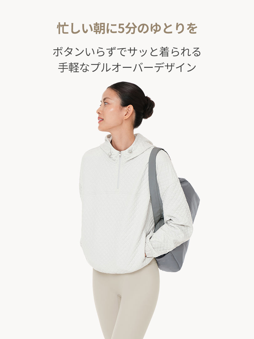 キルティング クロップド フーディプルオーバー - andar JAPAN