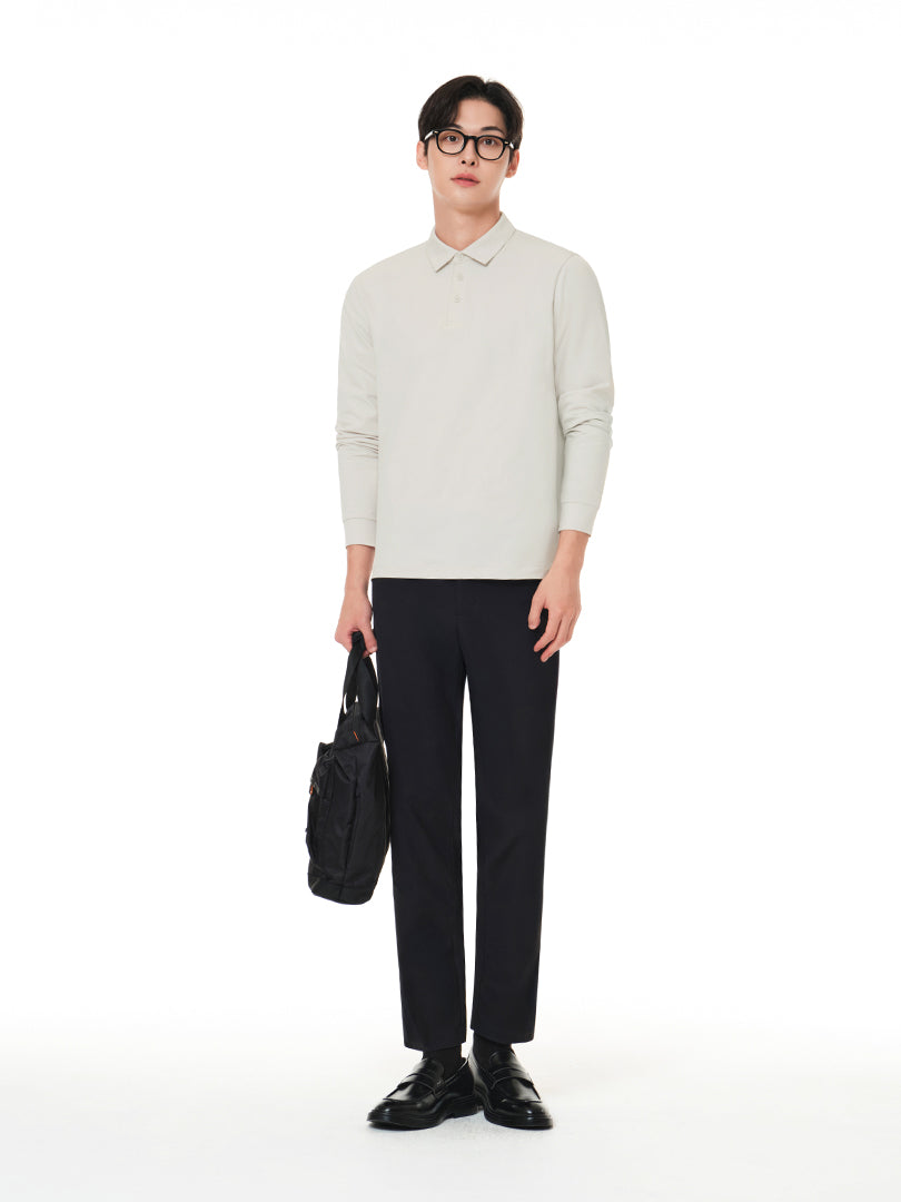 Airy Fit Feather メンズ ポロシャツ (長袖) - andar JAPAN