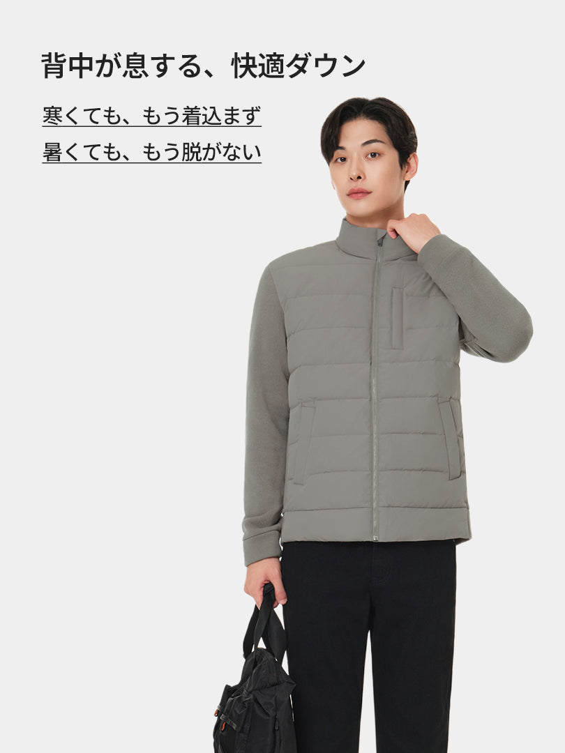 メンズ ニットハイブリッド ダックダウンジャケット - andar JAPAN