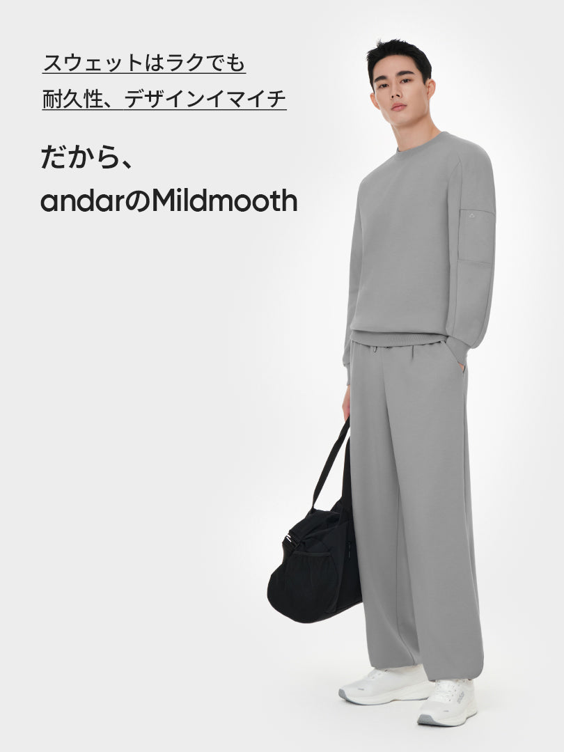 [SET] Mildmooth メンズ セットアップ (ワイドパンツ＋トレーナー)