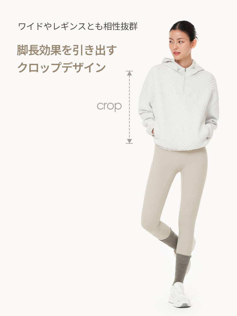 キルティング クロップド フーディプルオーバー - andar JAPAN