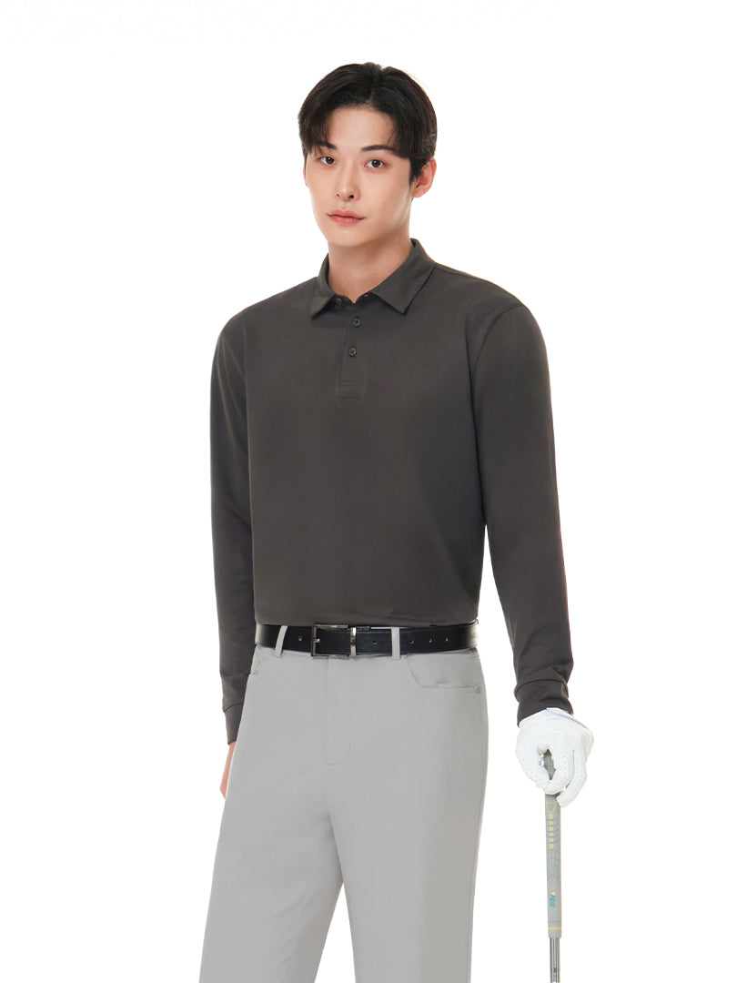 Airy Fit Feather メンズ ポロシャツ (長袖) - andar JAPAN