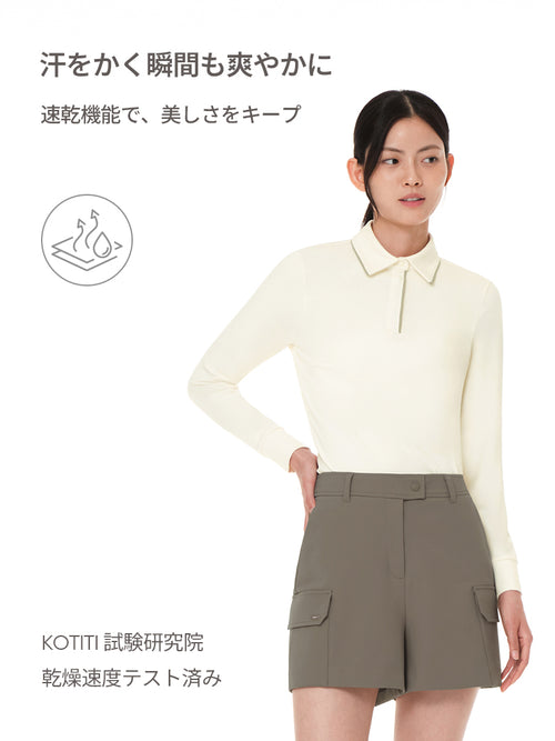 Active Warm プラス ポイント ポロ ロングスリーブ - andar JAPAN
