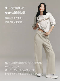 [SET] シグネチャーロゴ 裏起毛 セットアップ (クロップド丈 スウェット+ワイドレギンス) - andar JAPAN