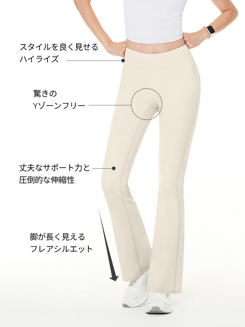 [SET] 汗ジミフリー ピラティスセットアップ (クロップTシャツ+ブーツカットレギンス)