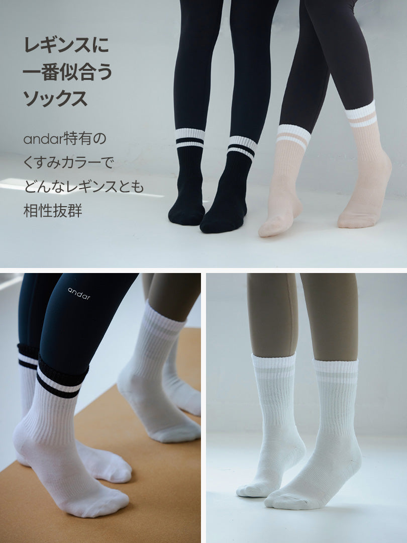 ダブルリングクルーソックス