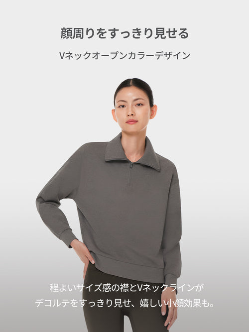 Airy Fit 裏起毛襟付きジップアップ - andar JAPAN