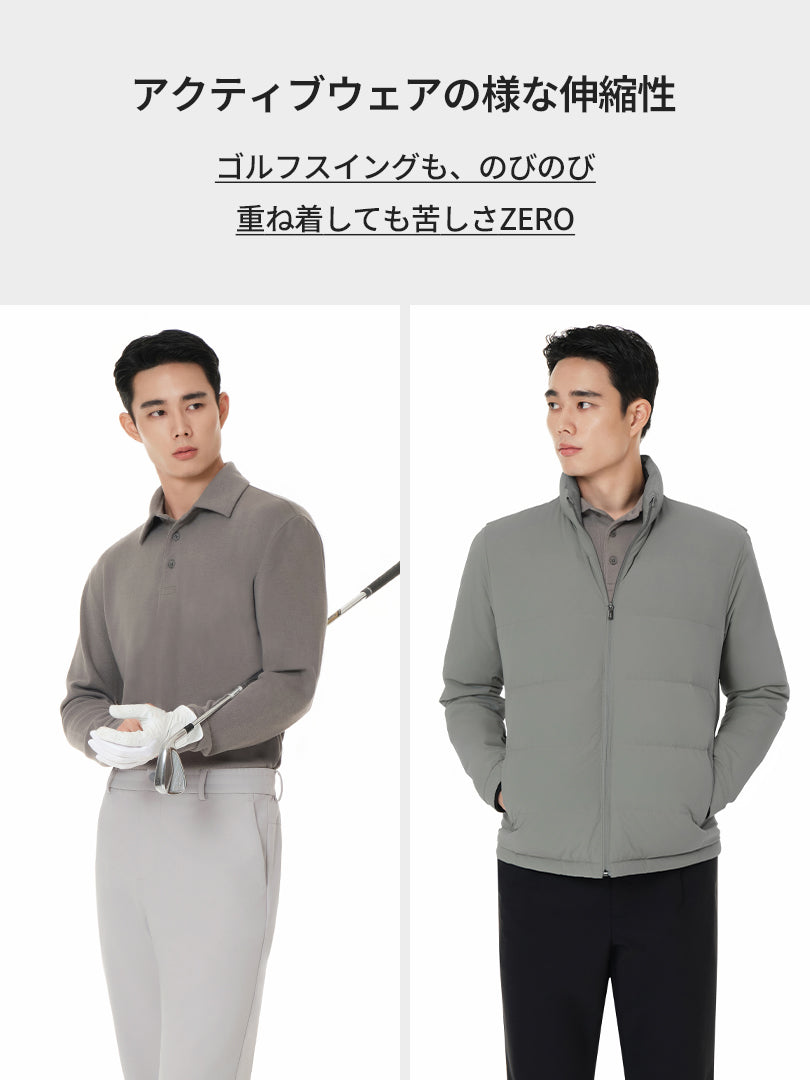 [2SET] Primeknit メンズ ニットポロ (長袖)