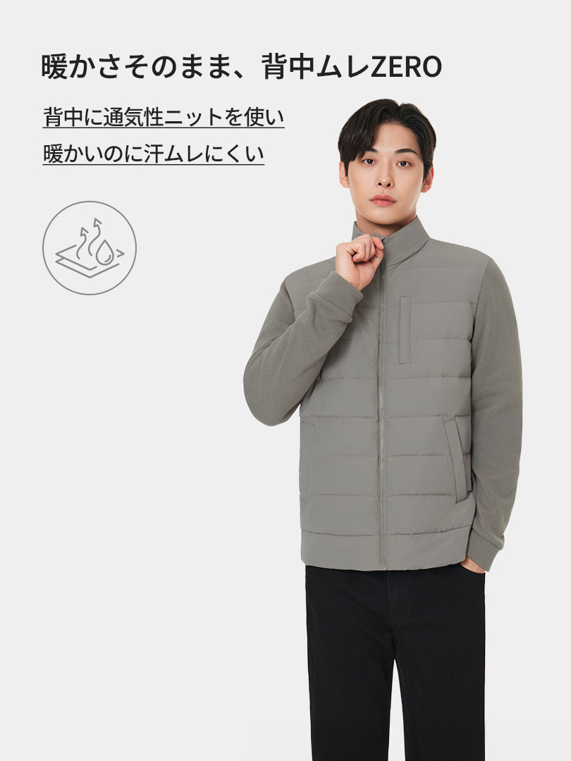 メンズ ニットハイブリッド ダックダウンジャケット＋クラシックソックス贈呈 - andar JAPAN