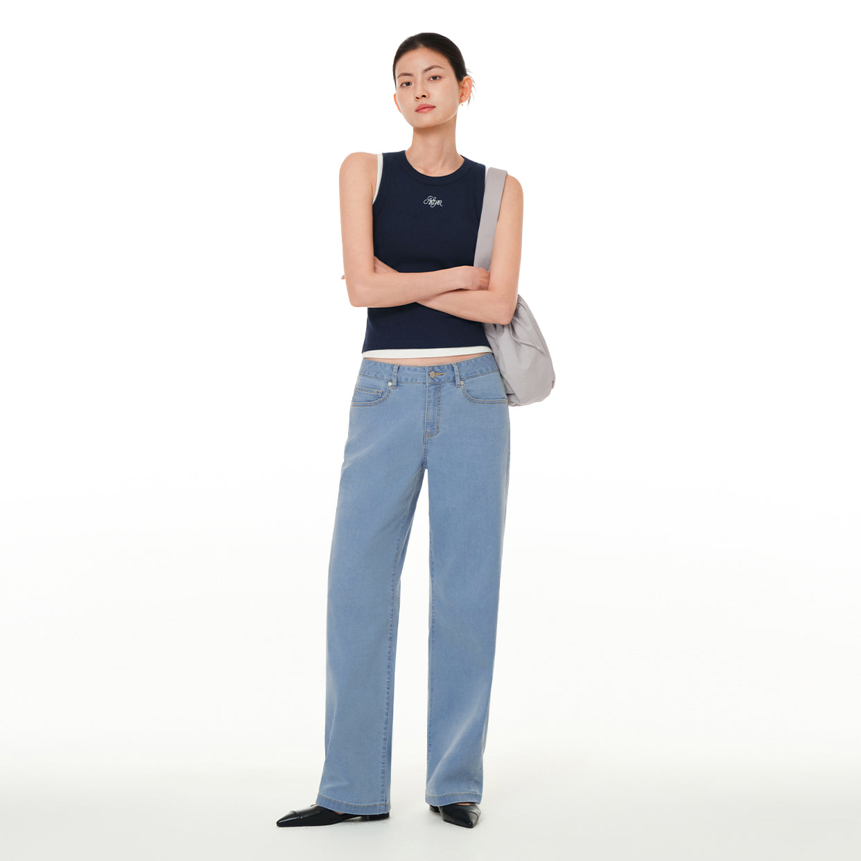 ice airdenim セミワイドデニム