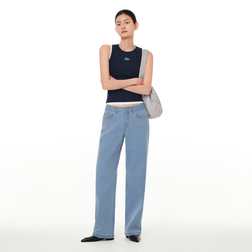 ice airdenim セミワイドデニム