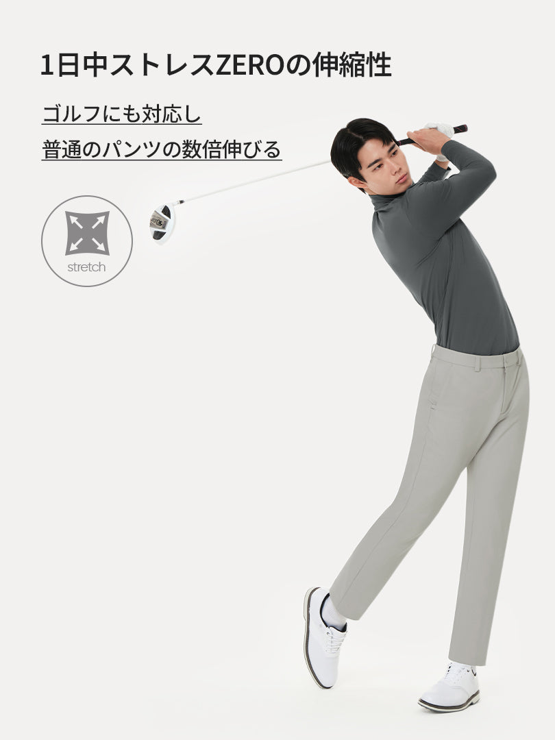 [2SET] Airsolid メンズ ライト裏起毛 スラックス (バンドver /  ゴルフver)＋クラシックソックス贈呈 - andar JAPAN