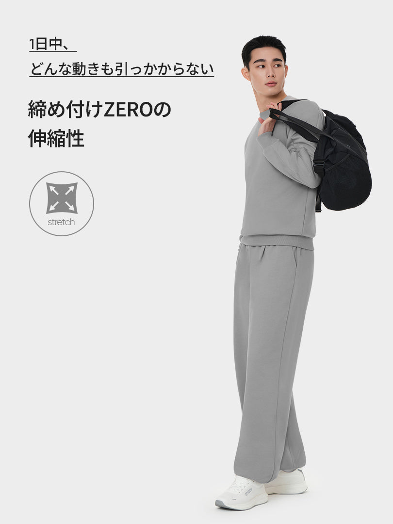 [SET] Mildmooth メンズ セットアップ (ワイドパンツ＋トレーナー) - andar JAPAN