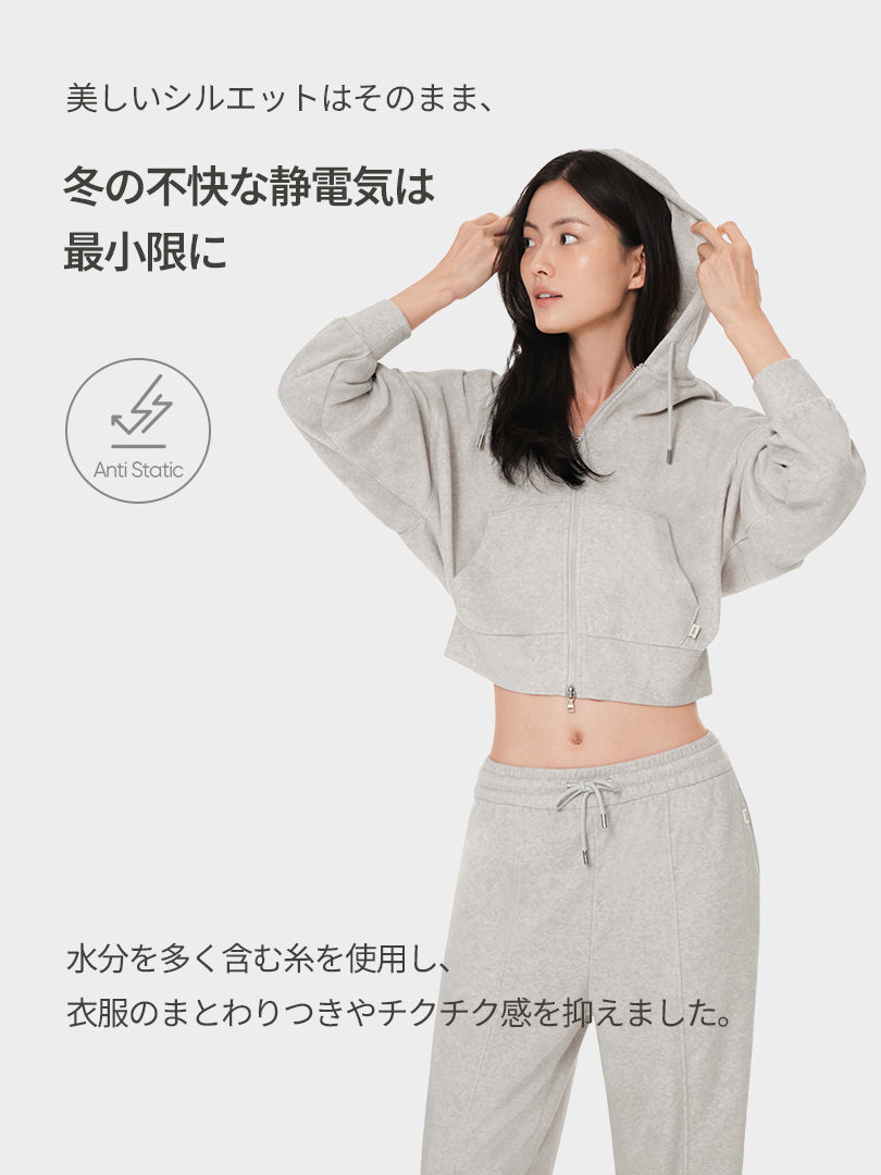 Dream Comfort セットアップ（クロップフーディジップアップ + ジョガーパンツ) - andar JAPAN