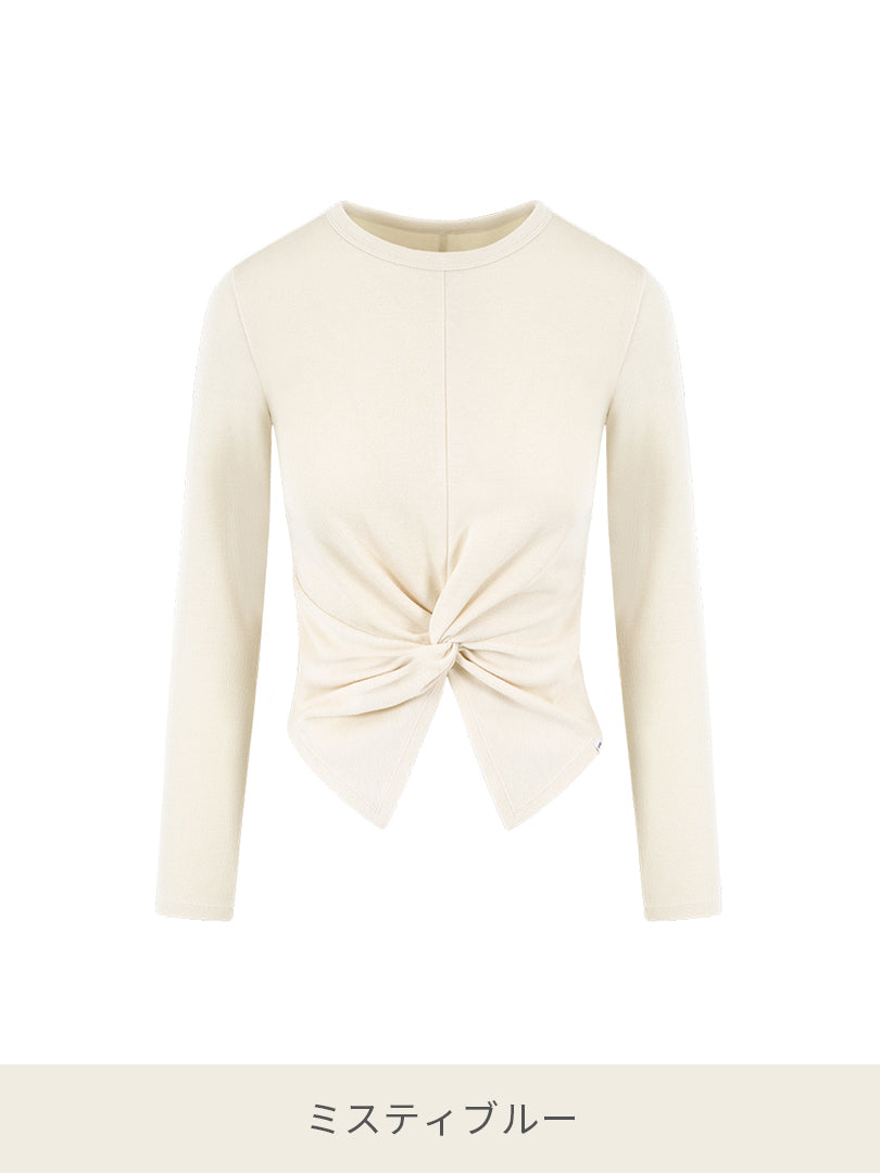 ワンダーニット ツイスト スリット トップス (長袖) - andar JAPAN