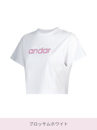 Cottonlight シグネチャー ロゴ クロップド Tシャツ (半袖) - andar JAPAN