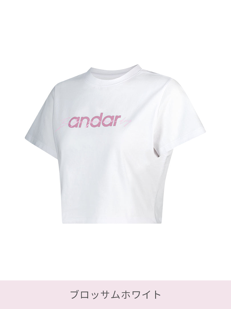 Cottonlight シグネチャー ロゴ クロップド Tシャツ (半袖) - andar JAPAN