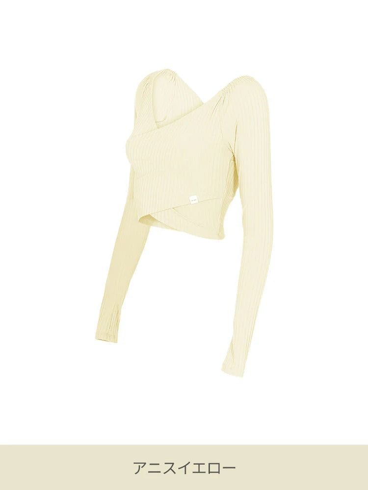 【ぴ】Glossy ホワイト クロップドトップ セット カップ付きコットンクロップドブラトップ 3color | ファッション