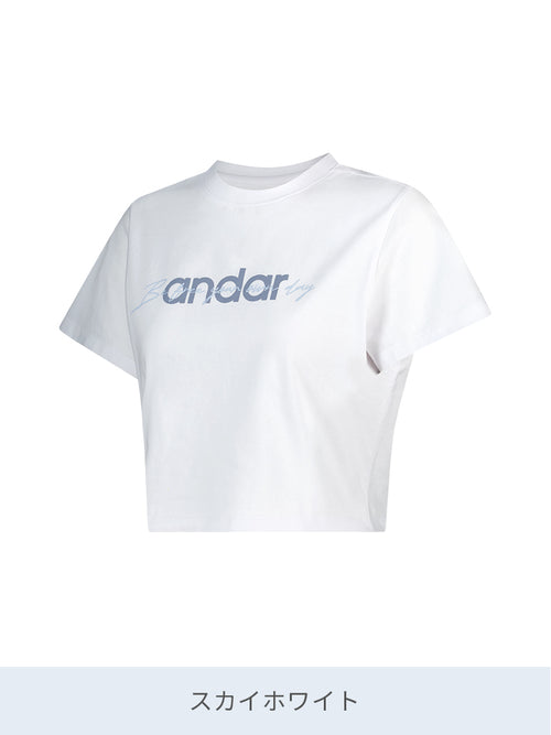 Cottonlight シグネチャー ロゴ クロップド Tシャツ (半袖) - andar JAPAN