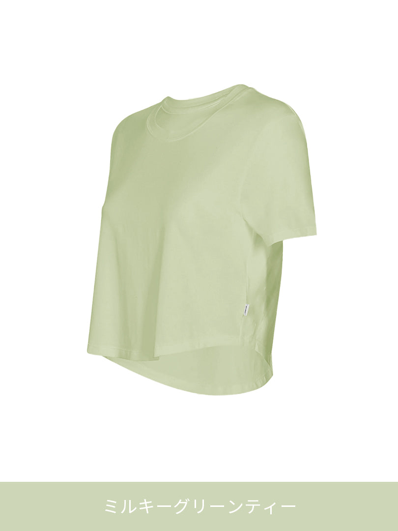 ALO Yoga☆ALOSOFT/クロップド ベビー Tシャツ♪【送料込】 大人気【Alo Yoga】Cropped All Day クロップド ロゴ Tシャツ