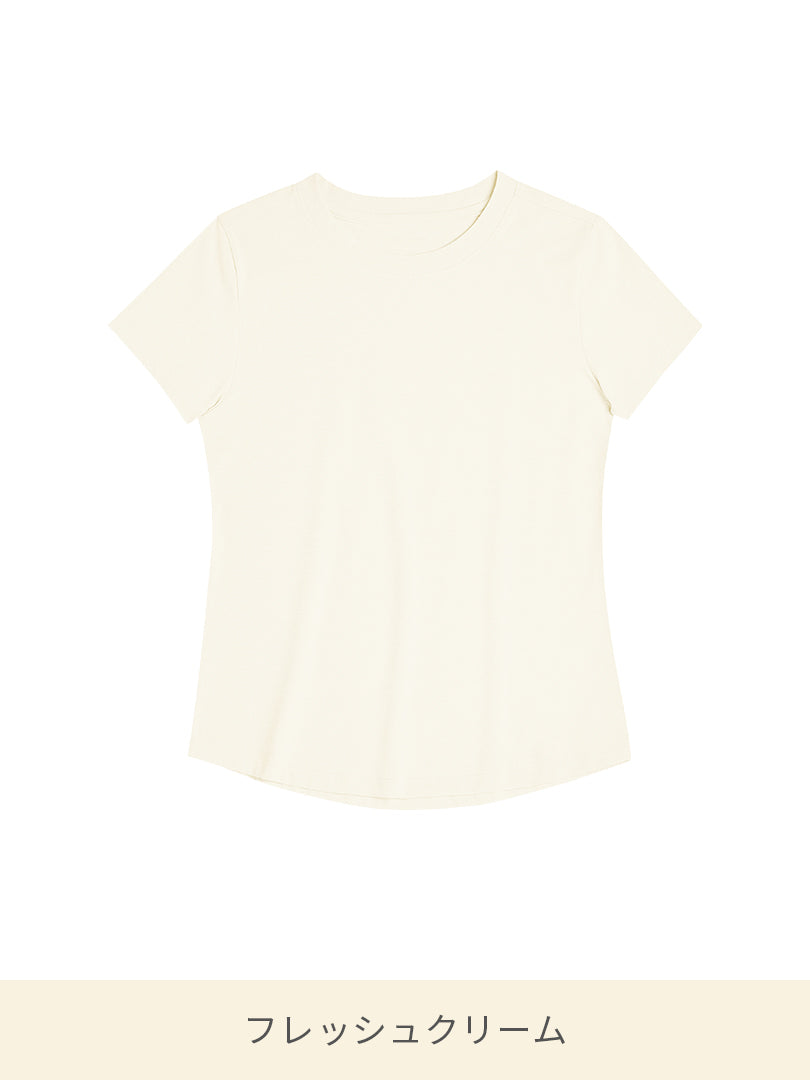 [春のくすみカラー] 運動コーデ悩み解決セット (スリムフィットTシャツ＋レギンス) - andar JAPAN