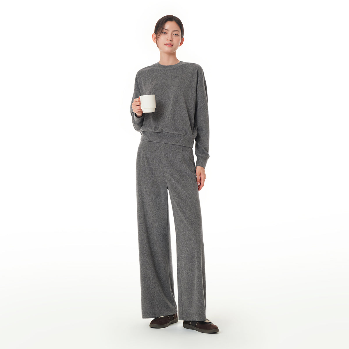 [SET] dreamcomfort セットアップ (プルオーバー + ワイドパンツ)