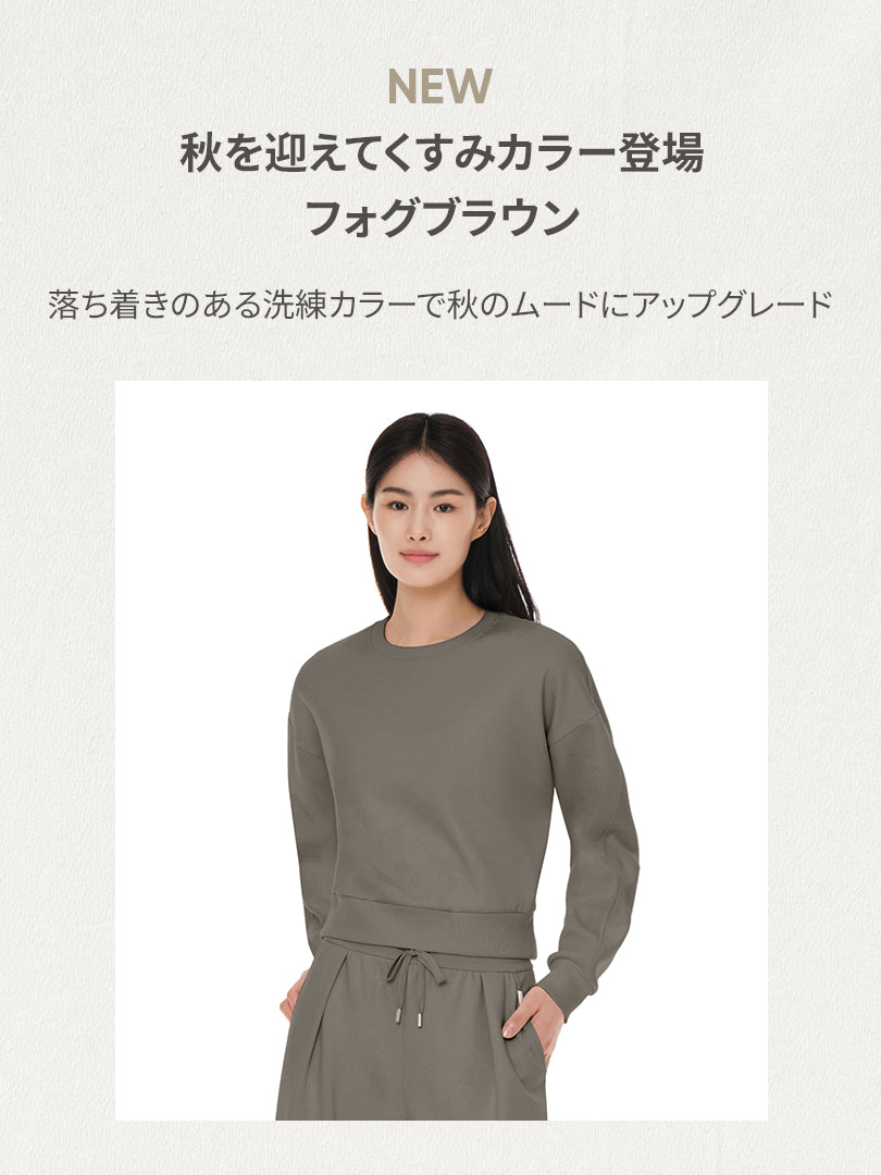 Mildmooth オーバーフィット クロップド スウェットシャツ