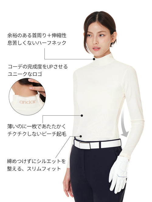 アクティブ ウォーム プラス ハーフネック トップス (長袖) - andar JAPAN