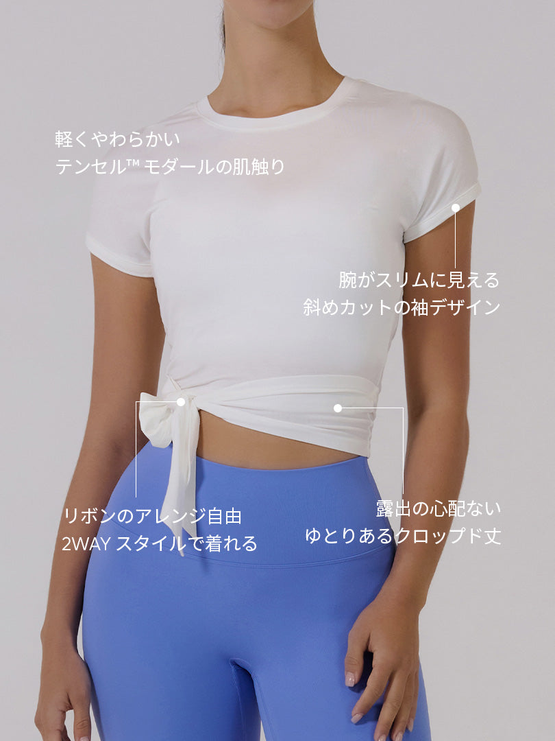 [LAST SIZE] Modal サステイナブル タイアップ トップス (半袖) - andar JAPAN