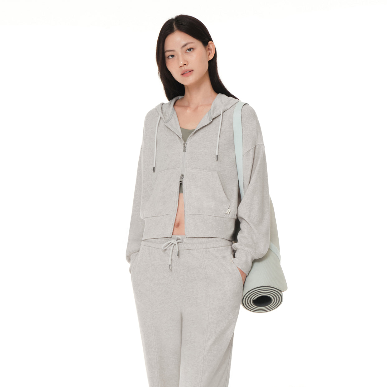 dreamcomfort クロップド ジップアップパーカー - andar JAPAN